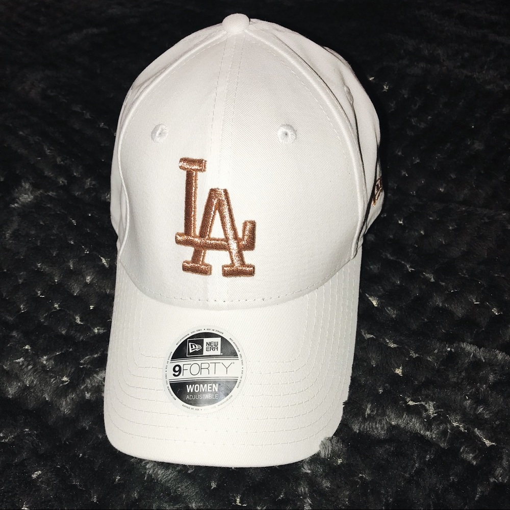 Rose gold and white LA hat